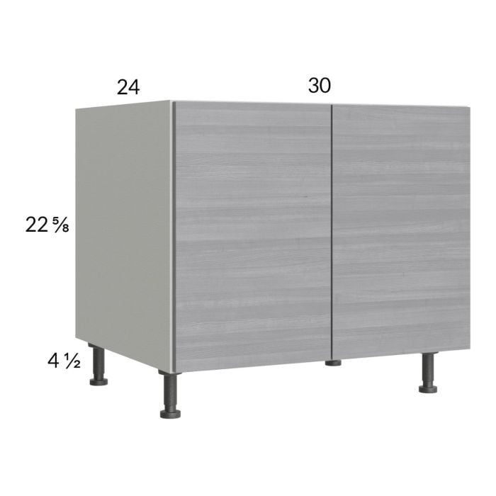 RTA Euro Grey 30" Full Height Door Desk Base Cabinet