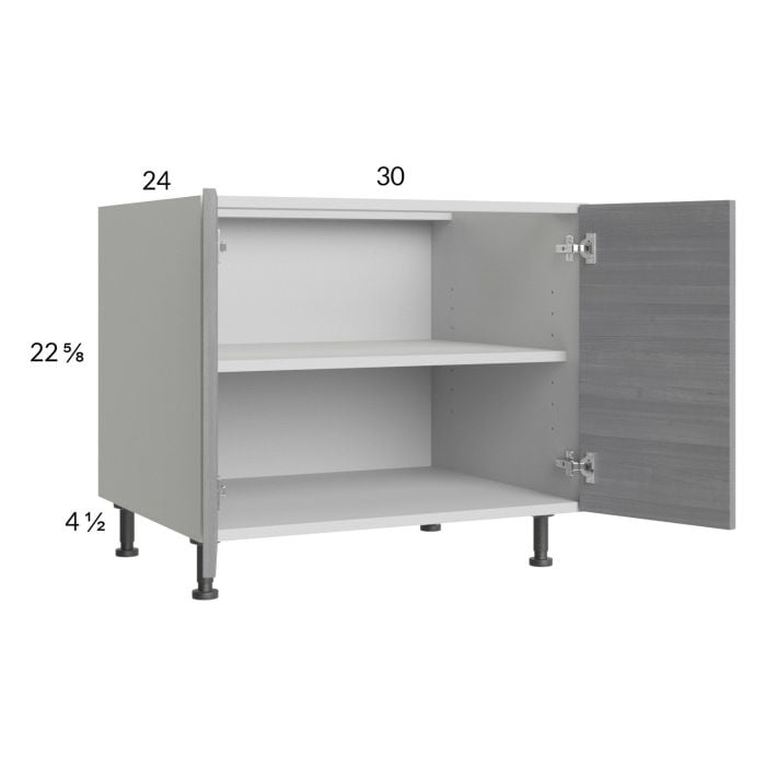 RTA Euro Grey 30" Full Height Door Desk Base Cabinet with 2 Finished End Panels