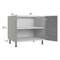 RTA Euro Grey 30" Full Height Door Desk Base Cabinet