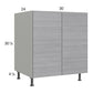 RTA Euro Grey 30" Full Height Door Sink Base Cabinet with 2 Finished End Panels