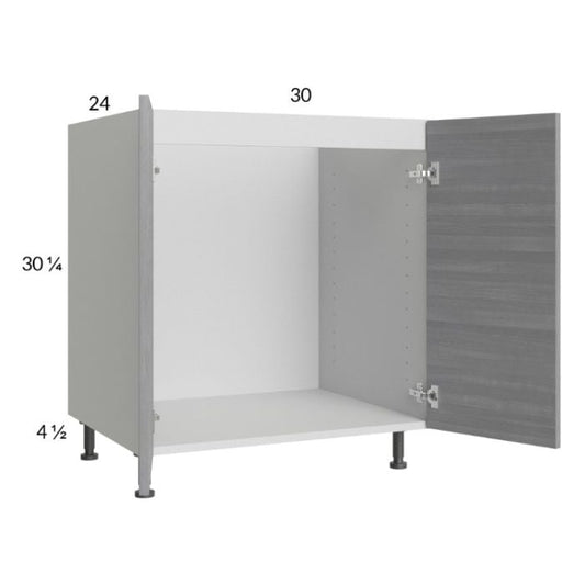 RTA Euro Grey 30" Full Height Door Sink Base Cabinet