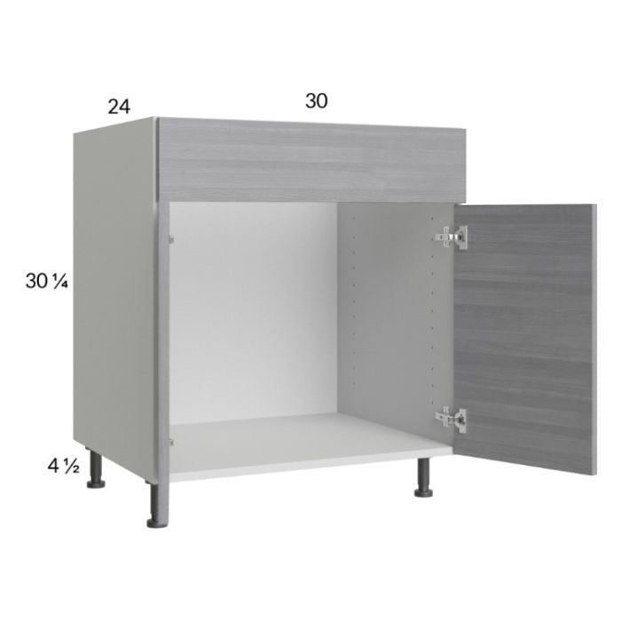RTA Euro Grey 30" Sink Base Cabinet with 1 Finished End Panel