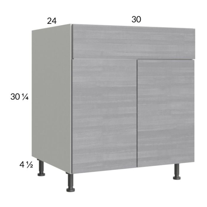 RTA Euro Grey 30" Sink Base Cabinet with 2 Finished End Panels