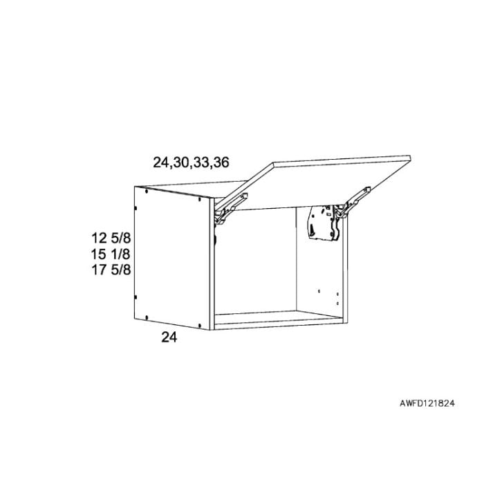 RTA Euro Grey 30" x 12-5/8" x 24" Flip Up Door Wall Cabinet