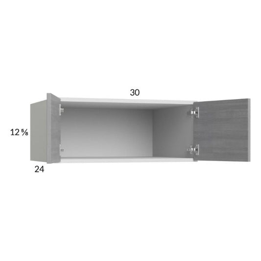 RTA Euro Grey 30" x 12-5/8" x 24" Wall Cabinet with 1 Finished End Panel