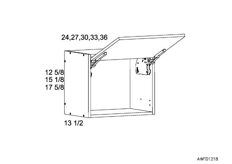 RTA Euro Grey 30" x 17-5/8" Flip Up Door Wall Cabinet