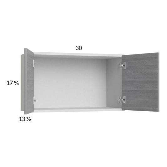 RTA Euro Grey 30" x 17-5/8" Wall Cabinet with 1 Finished End Panel