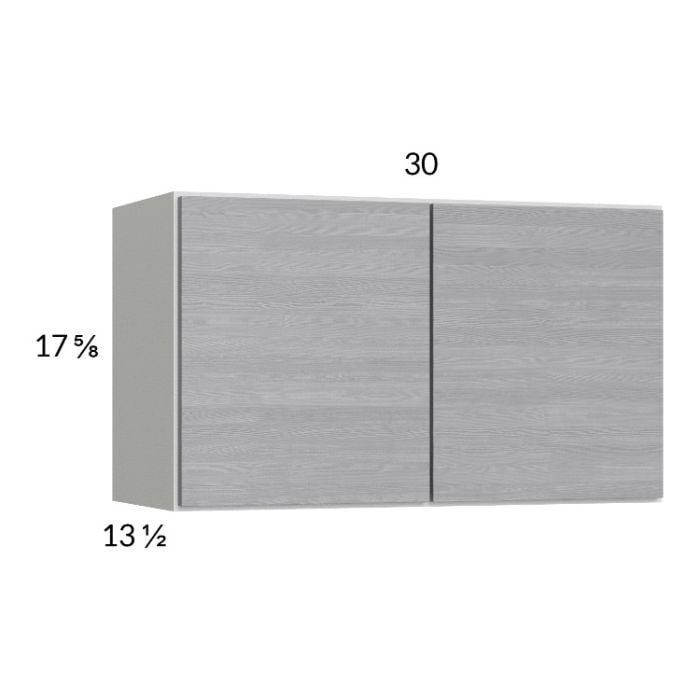 RTA Euro Grey 30" x 17-5/8" Wall Cabinet with 2 Finished End Panels