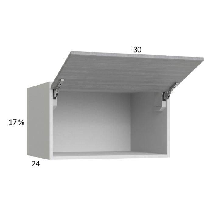 RTA Euro Grey 30" x 17-5/8" x 24" Flip Up Door Wall Cabinet with 1 Finished End Panel
