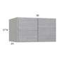 RTA Euro Grey 30" x 17-5/8" x 24" Wall Cabinet with 1 Finished End Panel