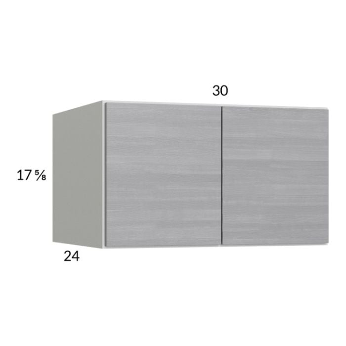 RTA Euro Grey 30" x 17-5/8" x 24" Wall Cabinet with 1 Finished End Panel