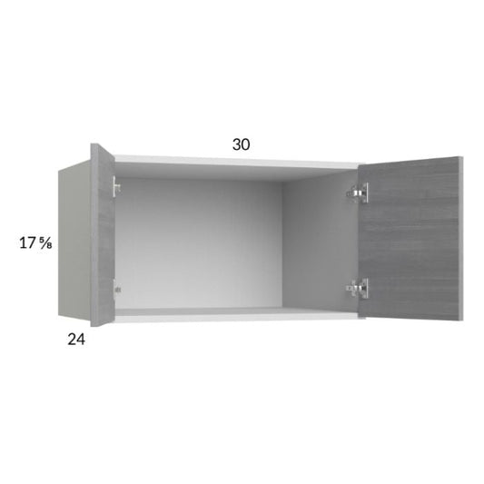 RTA Euro Grey 30" x 17-5/8" x 24" Wall Cabinet with 2 Finished End Panels