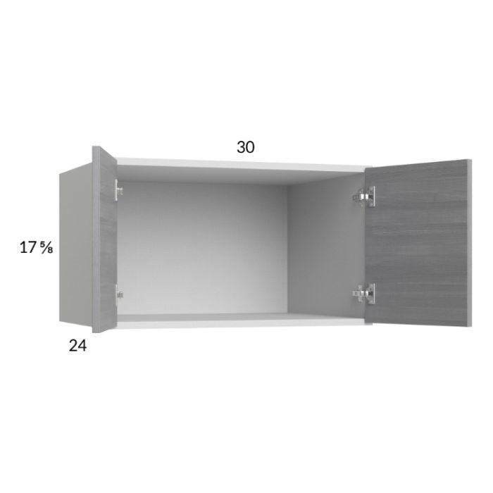 RTA Euro Grey 30" x 17-5/8" x 24" Wall Cabinet