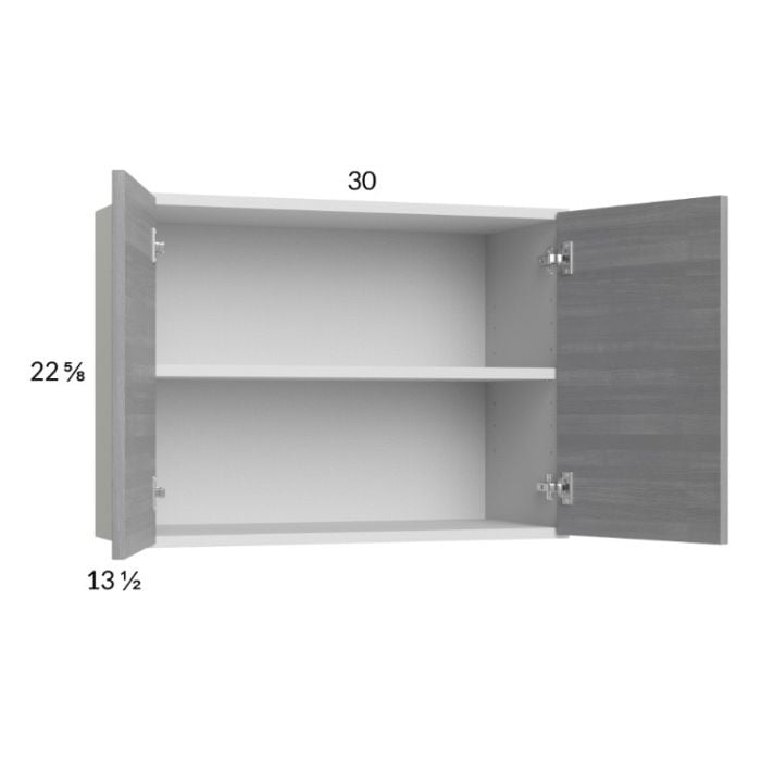 RTA Euro Grey 30" x 22-5/8" Wall Cabinet with 2 Finished End Panels