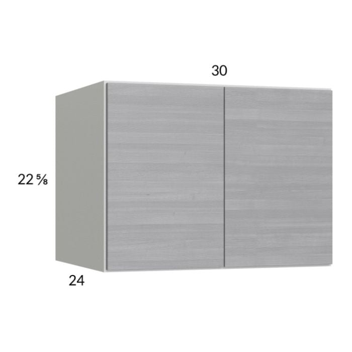 RTA Euro Grey 30" x 22-5/8" x 24" Wall Cabinet with 1 Finished End Panel