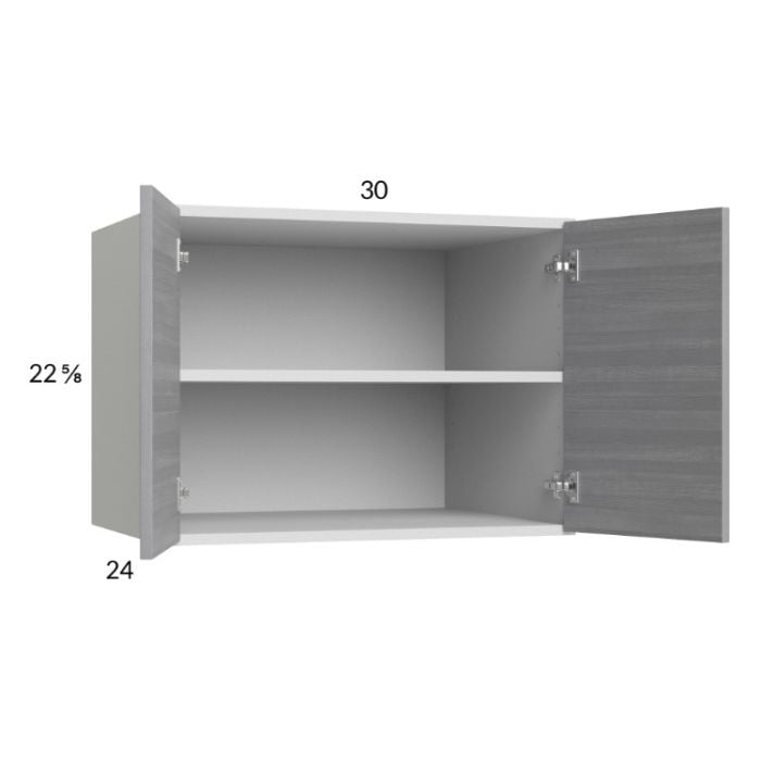RTA Euro Grey 30" x 22-5/8" x 24" Wall Cabinet with 2 Finished End Panels