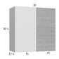 RTA Euro Grey 30" x 30-1/4" Blind Corner Wall Cabinet