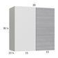 RTA Euro Grey 30" x 30-1/4" Blind Corner Wall Cabinet with 1 Finished End Panel