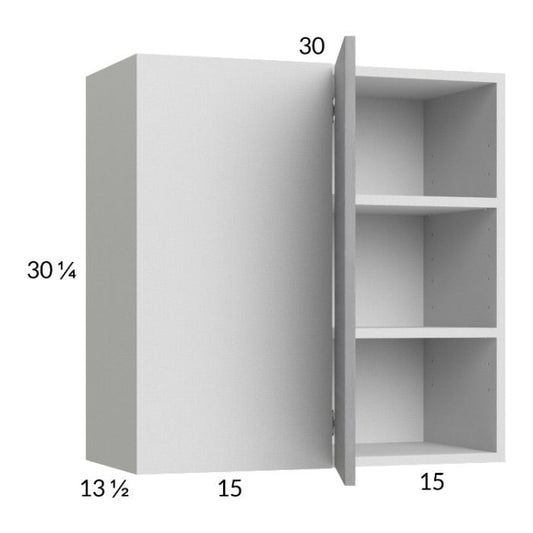 RTA Euro Grey 30" x 30-1/4" Blind Corner Wall Cabinet with 1 Finished End Panel