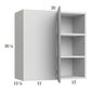 RTA Euro Grey 30" x 30-1/4" Blind Corner Wall Cabinet