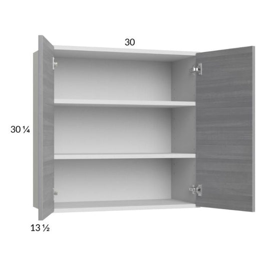 RTA Euro Grey 30" x 30-1/4" Wall Cabinet with 2 Finished End Panels