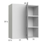 RTA Euro Grey 30" x 35-1/4" Blind Corner Wall Cabinet with 1 Finished End Panel