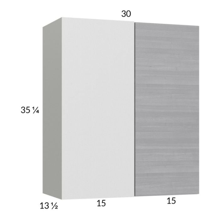 RTA Euro Grey 30" x 35-1/4" Blind Corner Wall Cabinet with 2 Finished End Panels