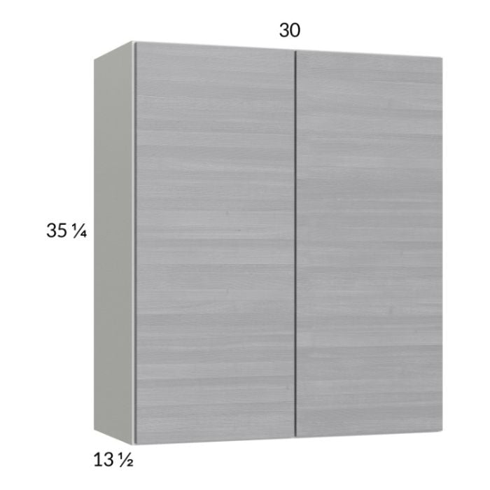 RTA Euro Grey 30" x 35-1/4" Wall Cabinet with 1 Finished End Panel