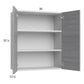 RTA Euro Grey 30" x 35-1/4" Wall Cabinet with 1 Finished End Panel