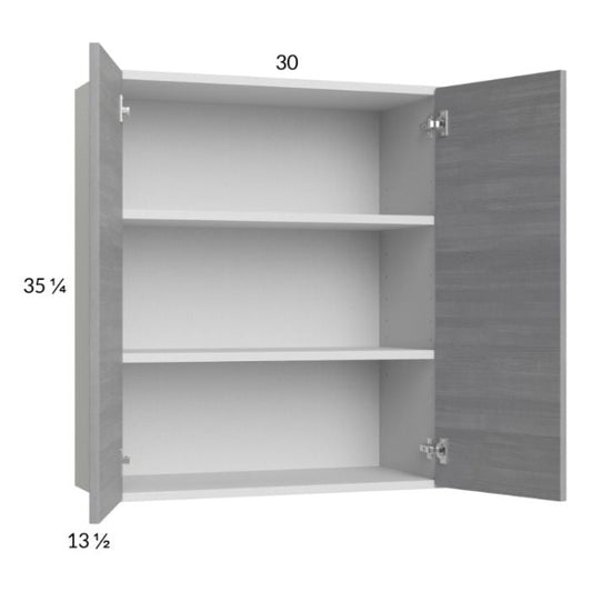 RTA Euro Grey 30" x 35-1/4" Wall Cabinet with 1 Finished End Panel