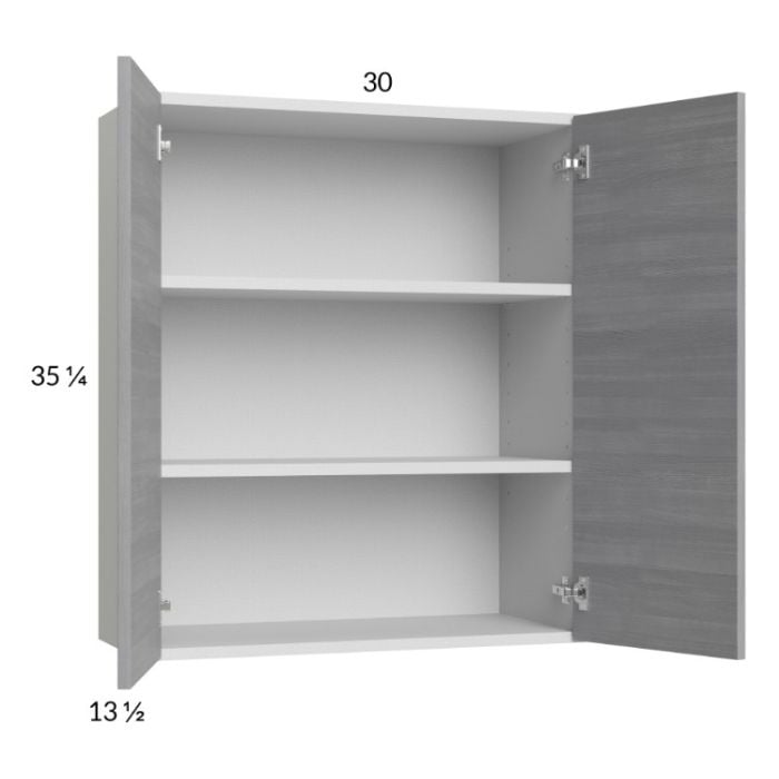 RTA Euro Grey 30" x 35-1/4" Wall Cabinet with 2 Finished End Panels