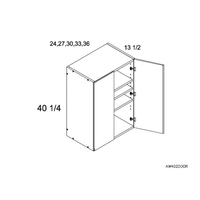 RTA Euro Grey 30" x 40-1/4" Wall Cabinet