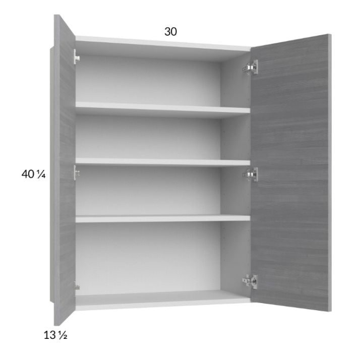 RTA Euro Grey 30" x 40-1/4" Wall Cabinet with 2 Finished End Panels