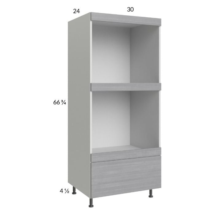 RTA Euro Grey 30" x 71-1/4" Double Oven Cabinet with 1 Drawer and 2 Finished End Panels