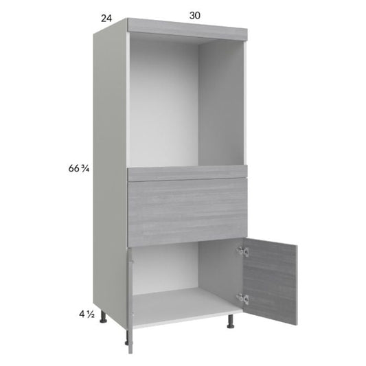 RTA Euro Grey 30" x 71-1/4" Single Oven Cabinet with 1 Drawer and 2 Doors