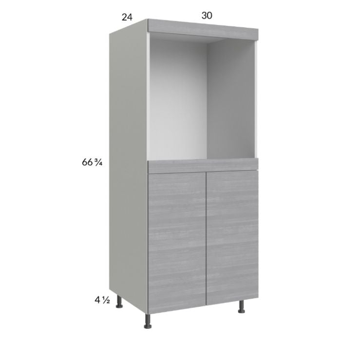 RTA Euro Grey 30" x 71-1/4" Single Oven Cabinet with 2 Doors and 2 Finished End Panels