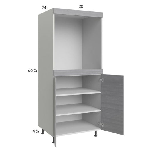 RTA Euro Grey 30" x 71-1/4" Single Oven Cabinet with 2 Doors