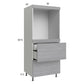RTA Euro Grey 30" x 71-1/4" Single Oven Cabinet with 2 Drawers, 1 Inner Drawer, and 1 Finished End Panel