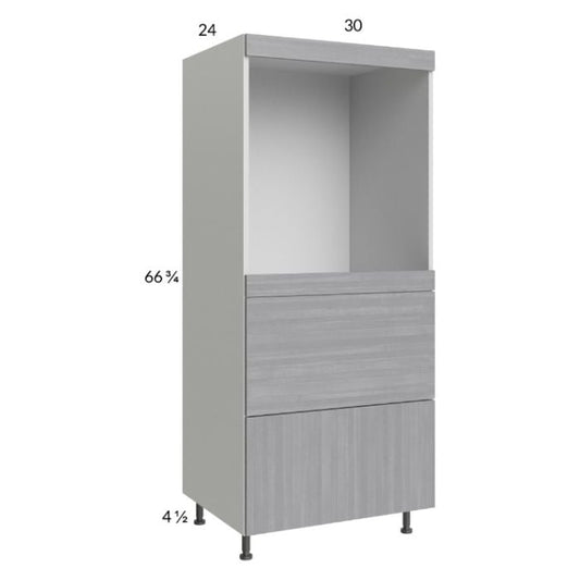 RTA Euro Grey 30" x 71-1/4" Single Oven Cabinet with 2 Drawers