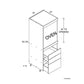 RTA Euro Grey 30" x 71-1/4" Single Oven Cabinet with 3 Drawers and 1 Finished End Panel