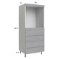 RTA Euro Grey 30" x 71-1/4" Single Oven Cabinet with 4 Drawers and 1 Finished End Panel