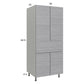 RTA Euro Grey 30" x 71-1/4" Utility Cabinet with 2 Doors, 1 Drawer and 2 Finished End Panels