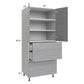 RTA Euro Grey 30" x 71-1/4" Utility Cabinet with 2 Doors, 2 Drawers and 1 Inner Drawer