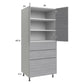 RTA Euro Grey 30" x 71-1/4" Utility Cabinet with 2 Doors, 3 Drawers and 1 Finished End Panel