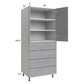 RTA Euro Grey 30" x 71-1/4" Utility Cabinet with 2 Doors, 4 Drawers, and 2 Finished End Panels