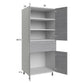 RTA Euro Grey 30" x 71-1/4" Utility Cabinet with 2 Doors and 1 Drawer