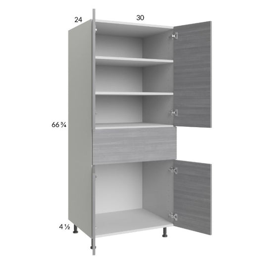 RTA Euro Grey 30" x 71-1/4" Utility Cabinet with 2 Doors and 1 Drawer