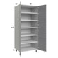 RTA Euro Grey 30" x 71-1/4" Utility Cabinet with 2 Doors and 1 Finished End Panel