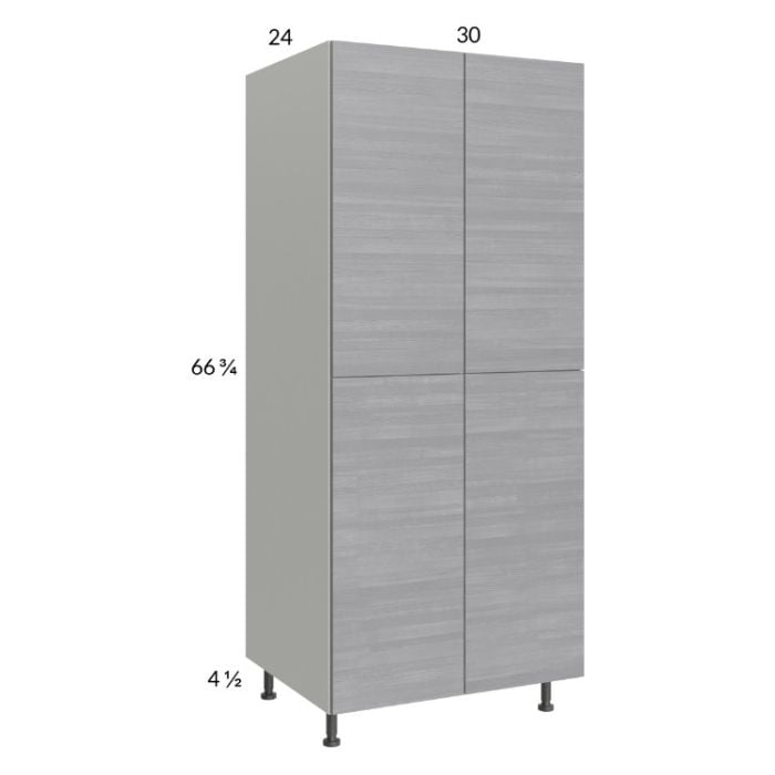 RTA Euro Grey 30" x 71-1/4" Utility Cabinet with 2 Doors and 2 Finished End Panels