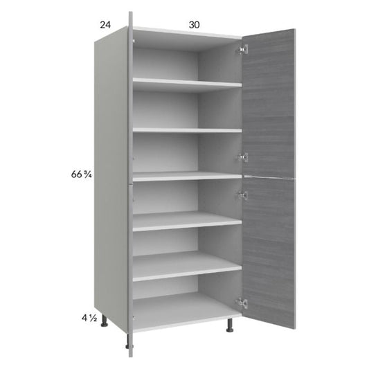 RTA Euro Grey 30" x 71-1/4" Utility Cabinet with 2 Doors
